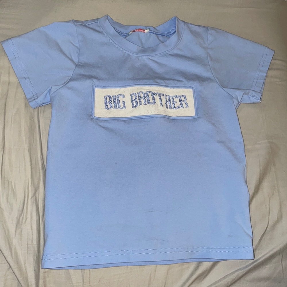 Smocked Big Brother shirt in blue
